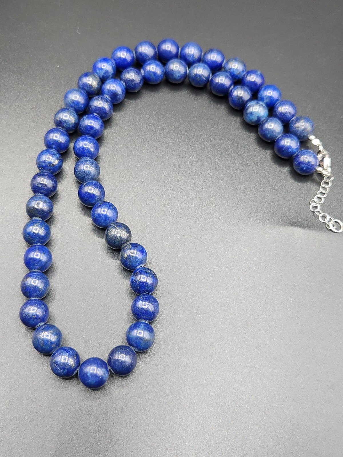 BBJ Blue Lapis Lazuli Round Bead Necklace