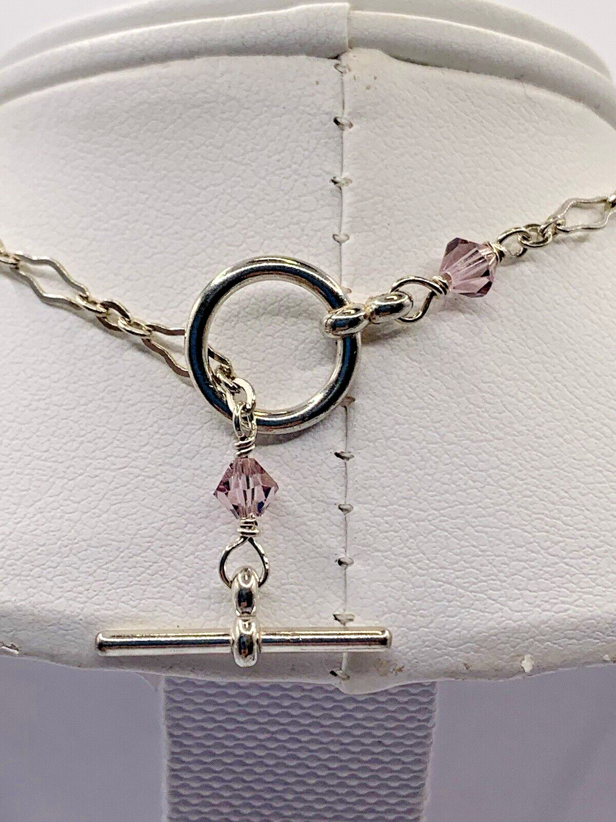 Pretty Amethyst Briolette 2 Drops( 7mm x 14m) 15 inch Sterling Silver Necklace
