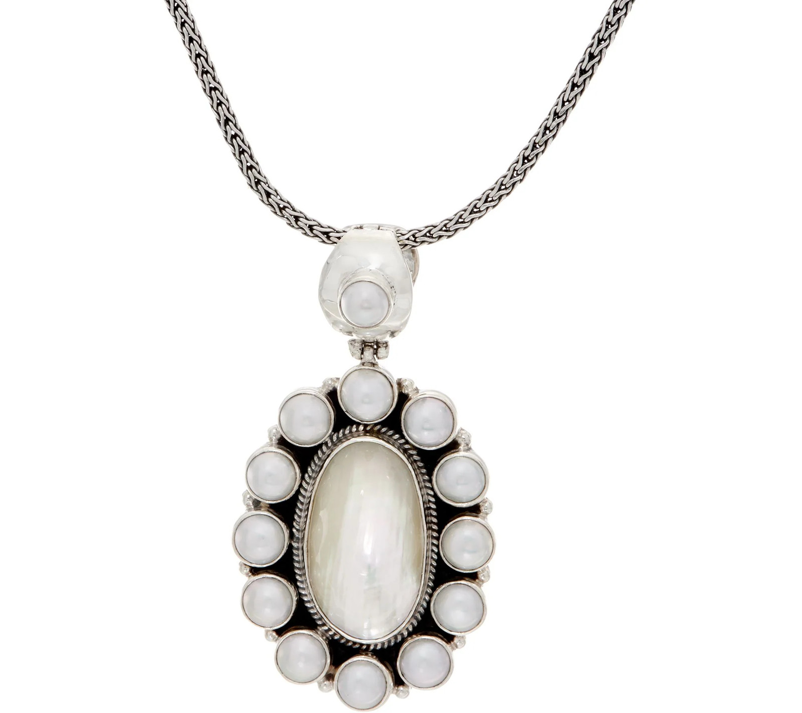 EXEX by Claudia Agudelo Sterling Silver Doublet Necklace 18″