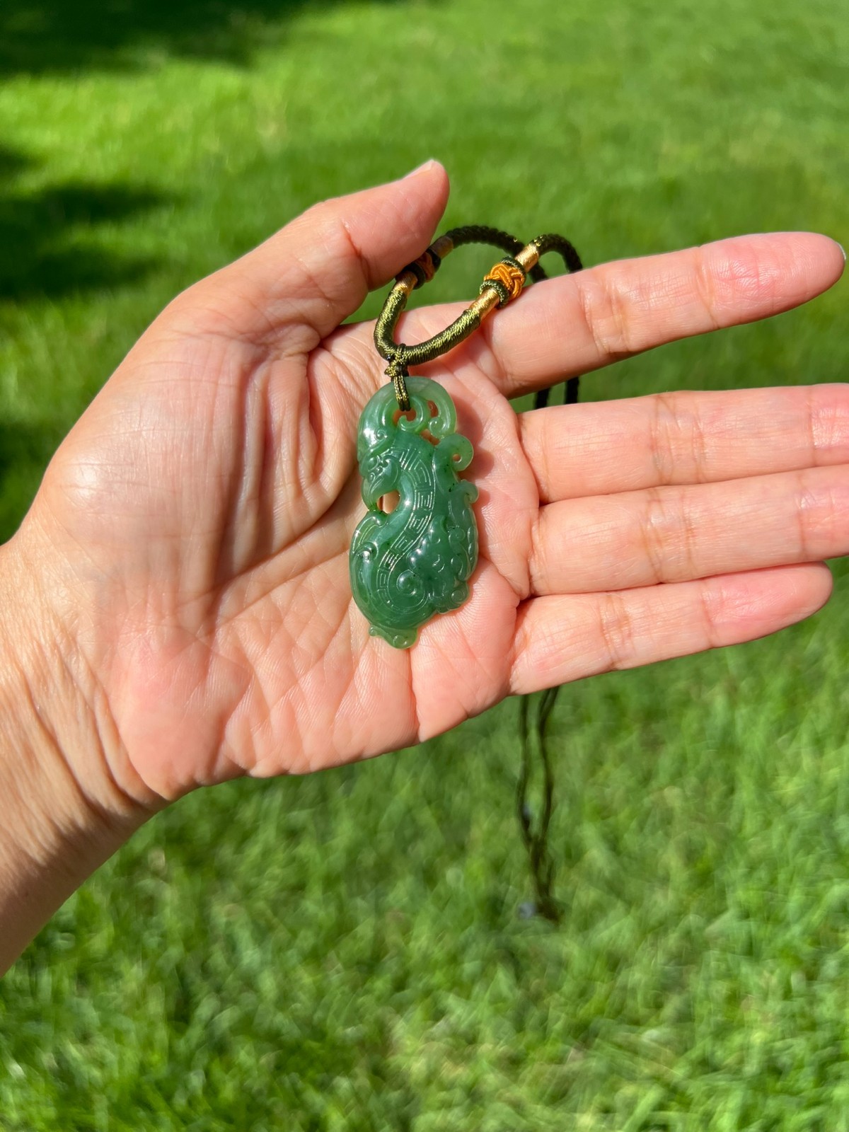 Genuine 100% Natural Nephrite Jade Phoenix Pendant H66 a2