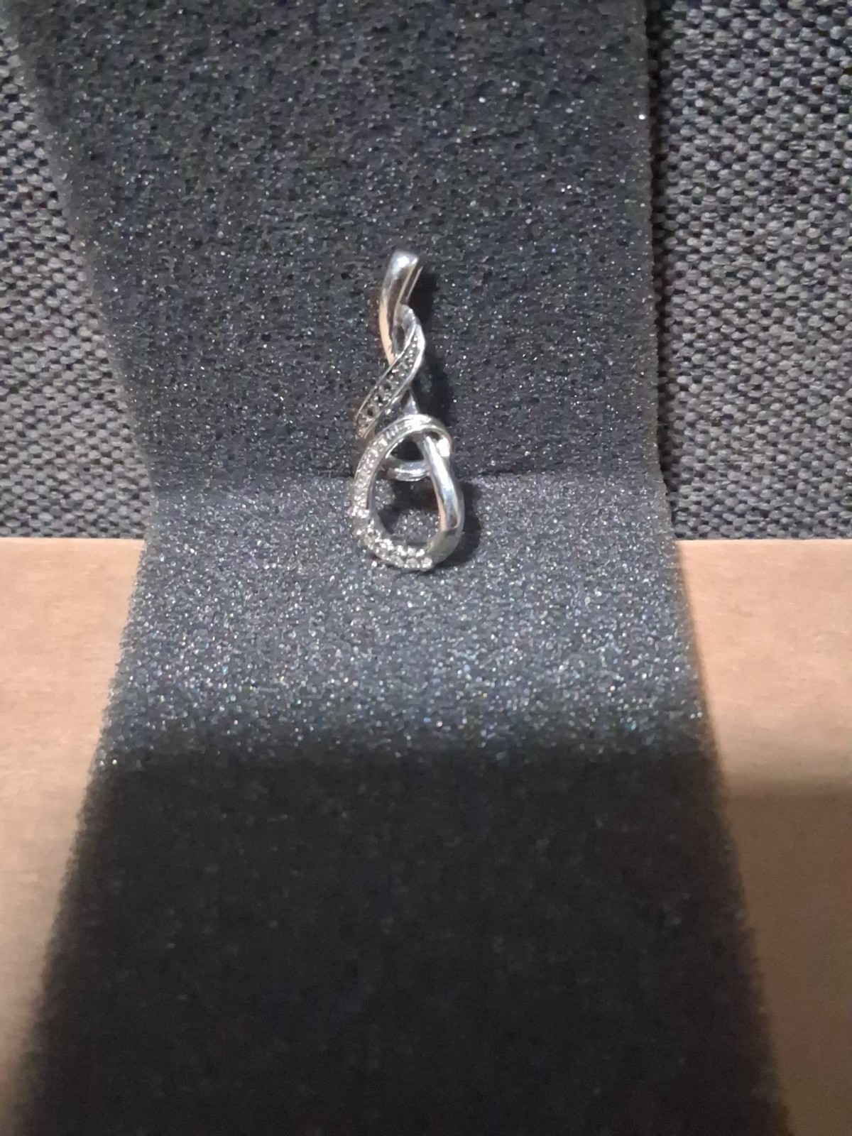SILVER 925 black and white diamond chip pendant