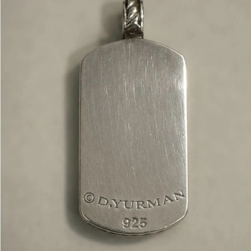 David Yurman Black Diamond Pavé Sterling Dog Tag Pendant