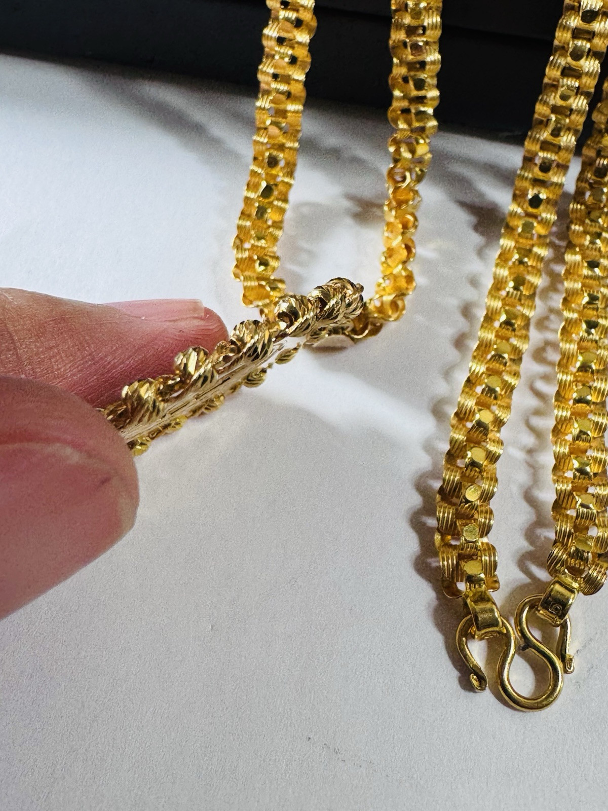 Solid Pure Genuine 22K 916 Dubai Gold Rare Coin Necklace 17.5/18 Inch 6mm 25.14g