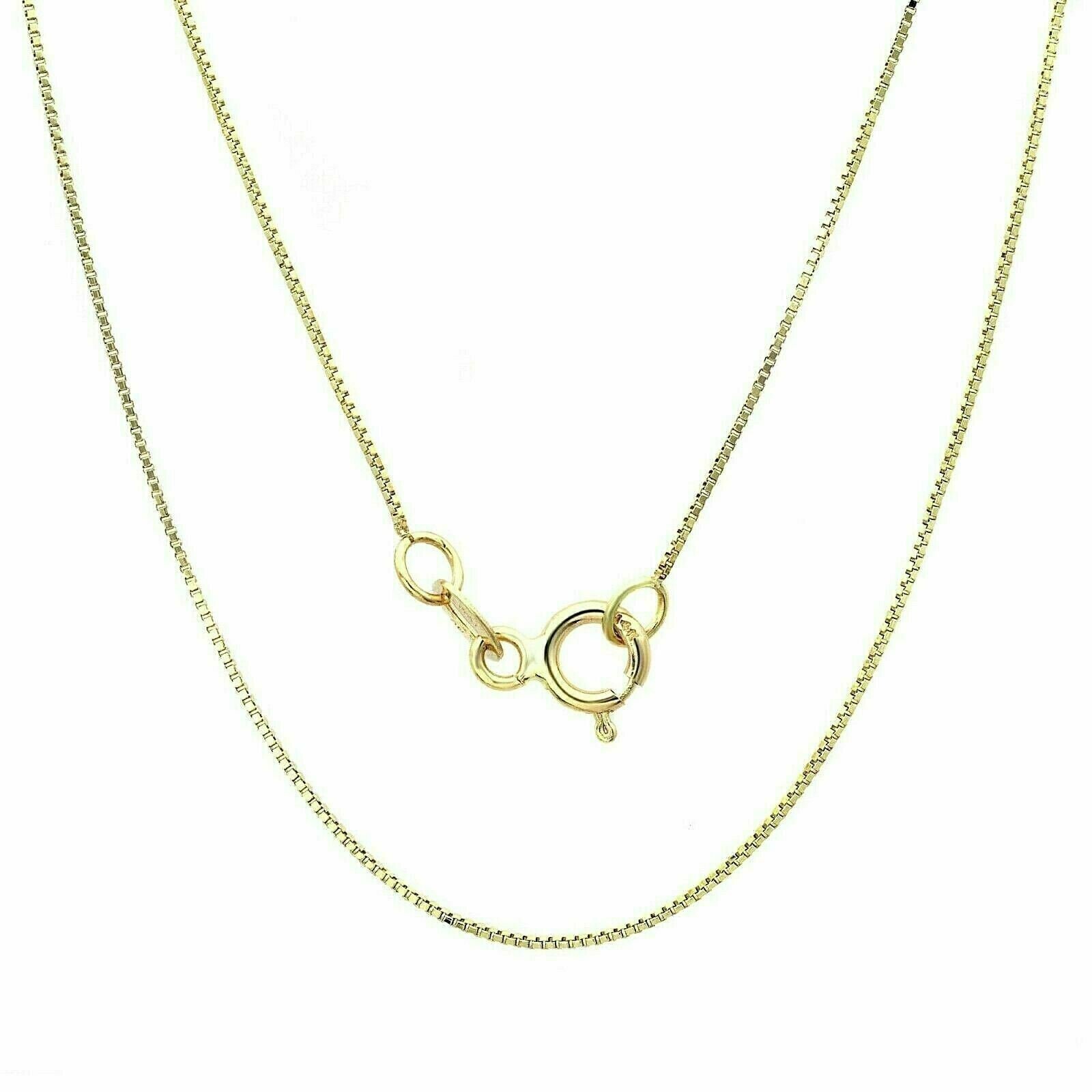 14K Solid Yellow Gold Box Necklace Real Gold Chain 16″ 18″ 20″ 22″ 24″ 26″ 30″