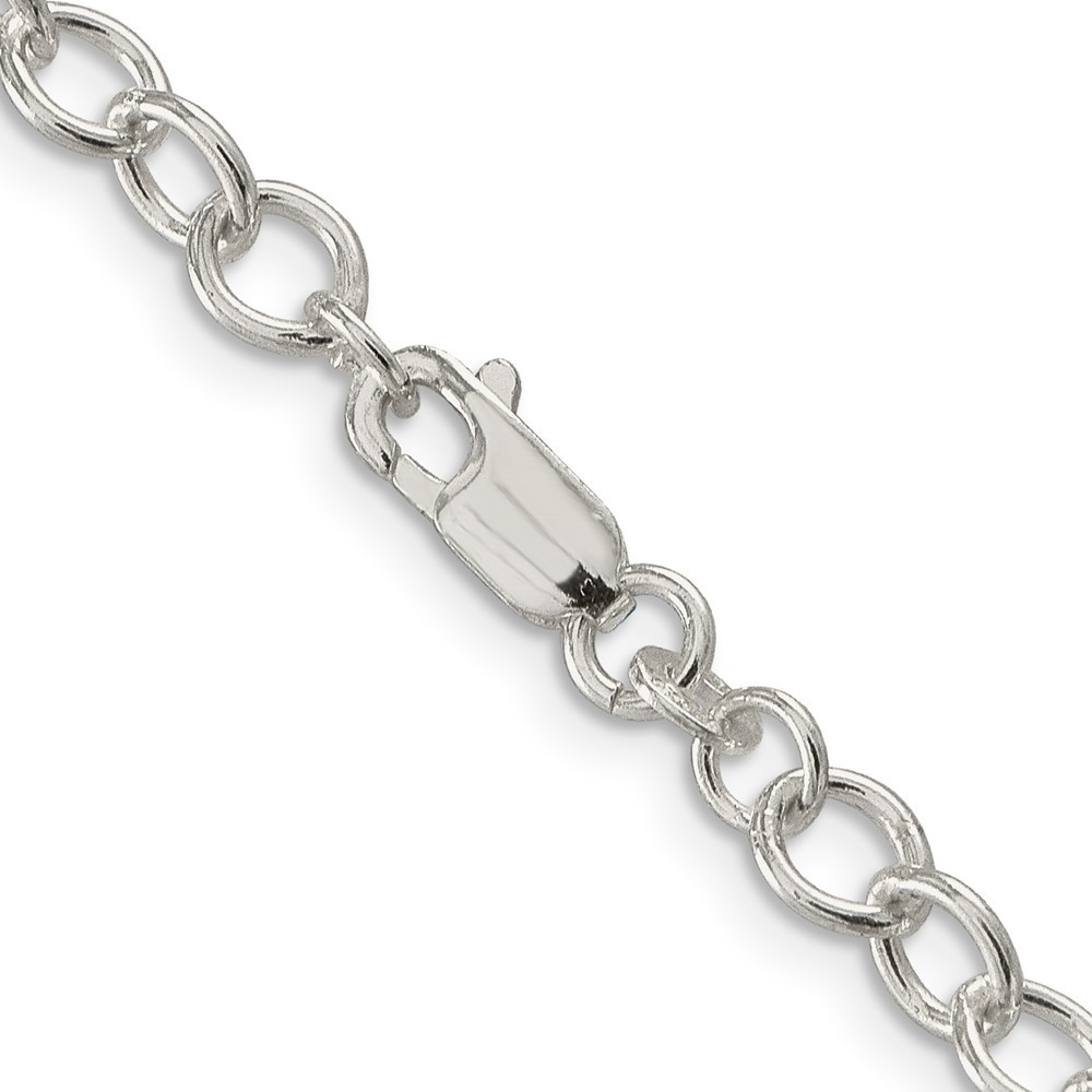 Sterling Silver 5.3mm Oval Cable Chain Necklace 26 In