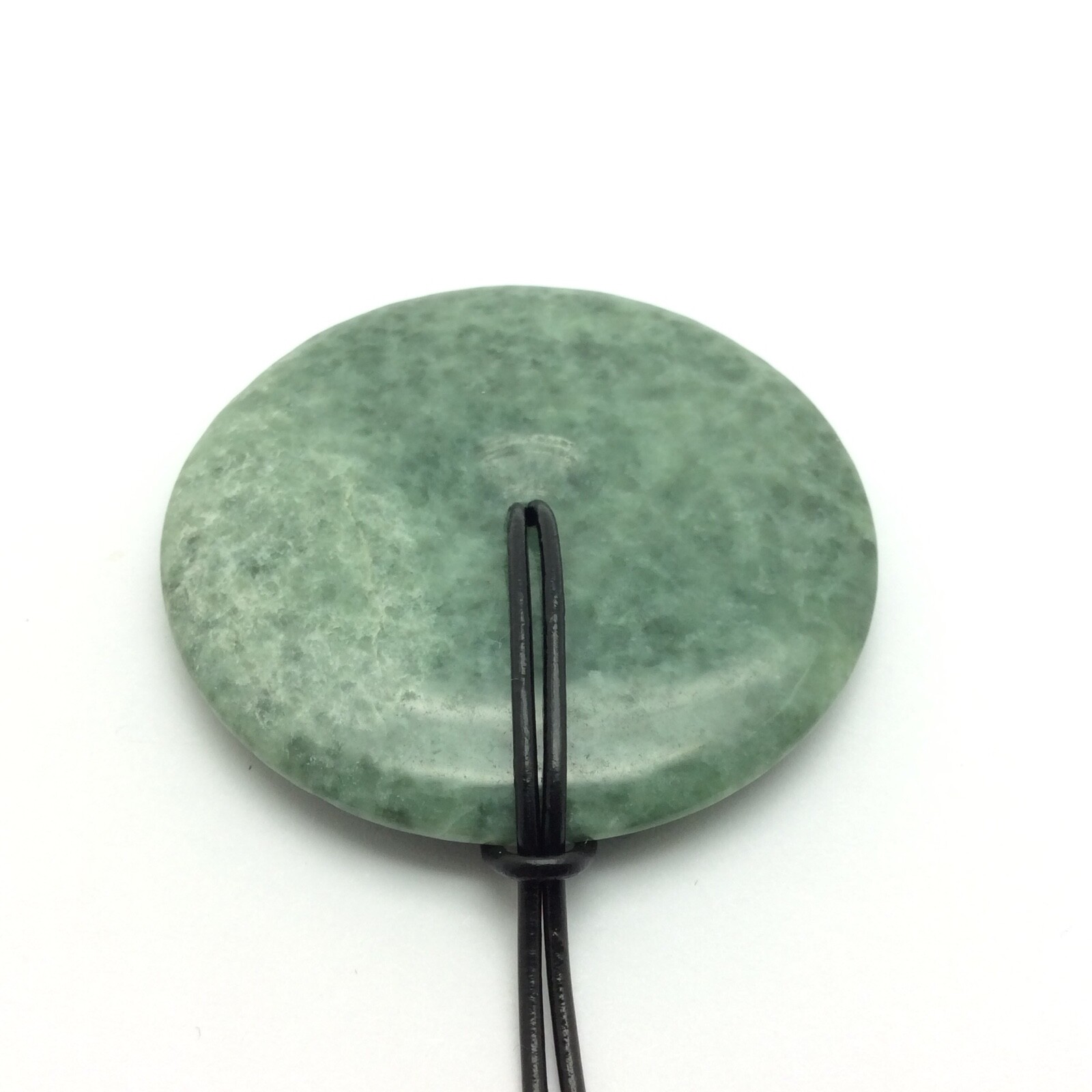 Burma Jade Pendant Bi Disk Large Green Jadeite Jade Stone Necklace Myanmar #21