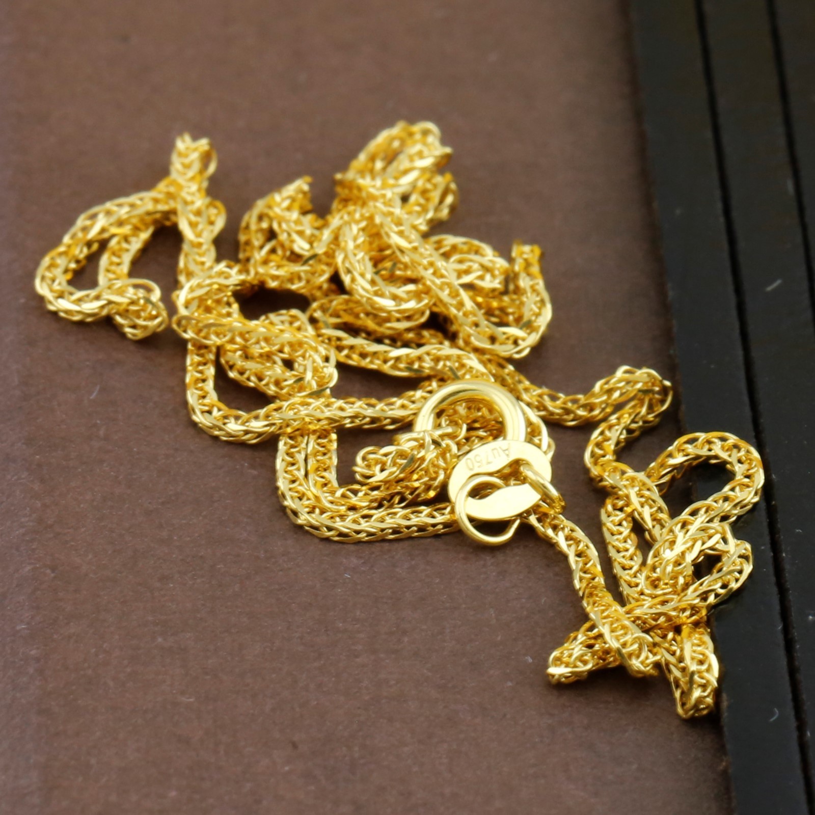 Genuine 18CT Solid Yellow Gold Foxtail Chain 40cm Italy Made