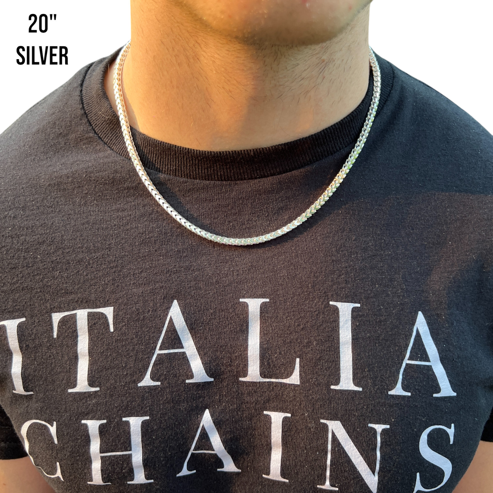4mm Franco Chain Necklace – Real Solid 925 Sterling Silver Or 14k Gold Vermeil