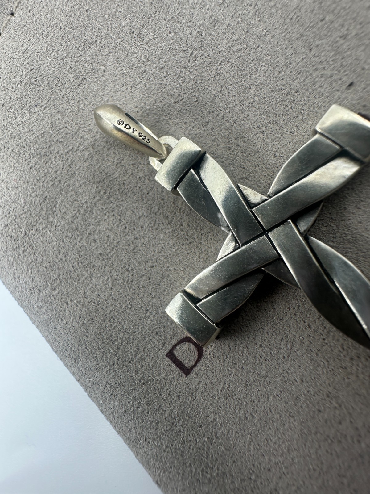 925 Silver David Yurman Cross Pendant Style #D35052MSS