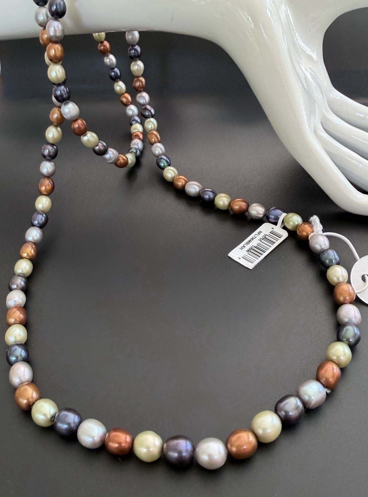 Kohls Freshwater Pearl Endless Necklace 36 In 7-8mm Multi Forest Earth Tone NWT