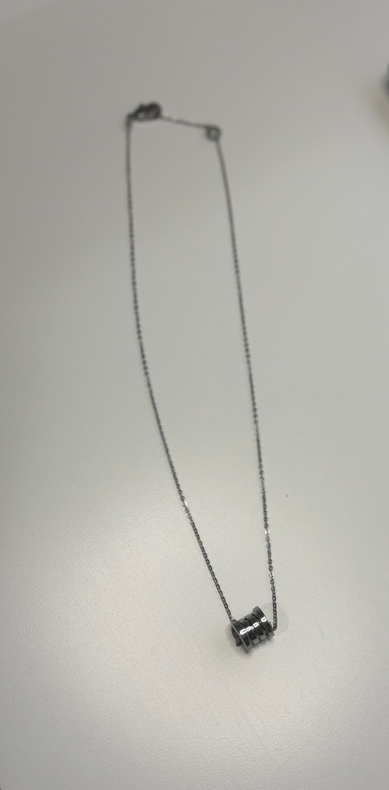Authentic BVLGARI B.zero1 18K White Gold Spring Necklace 16” Made in Italy