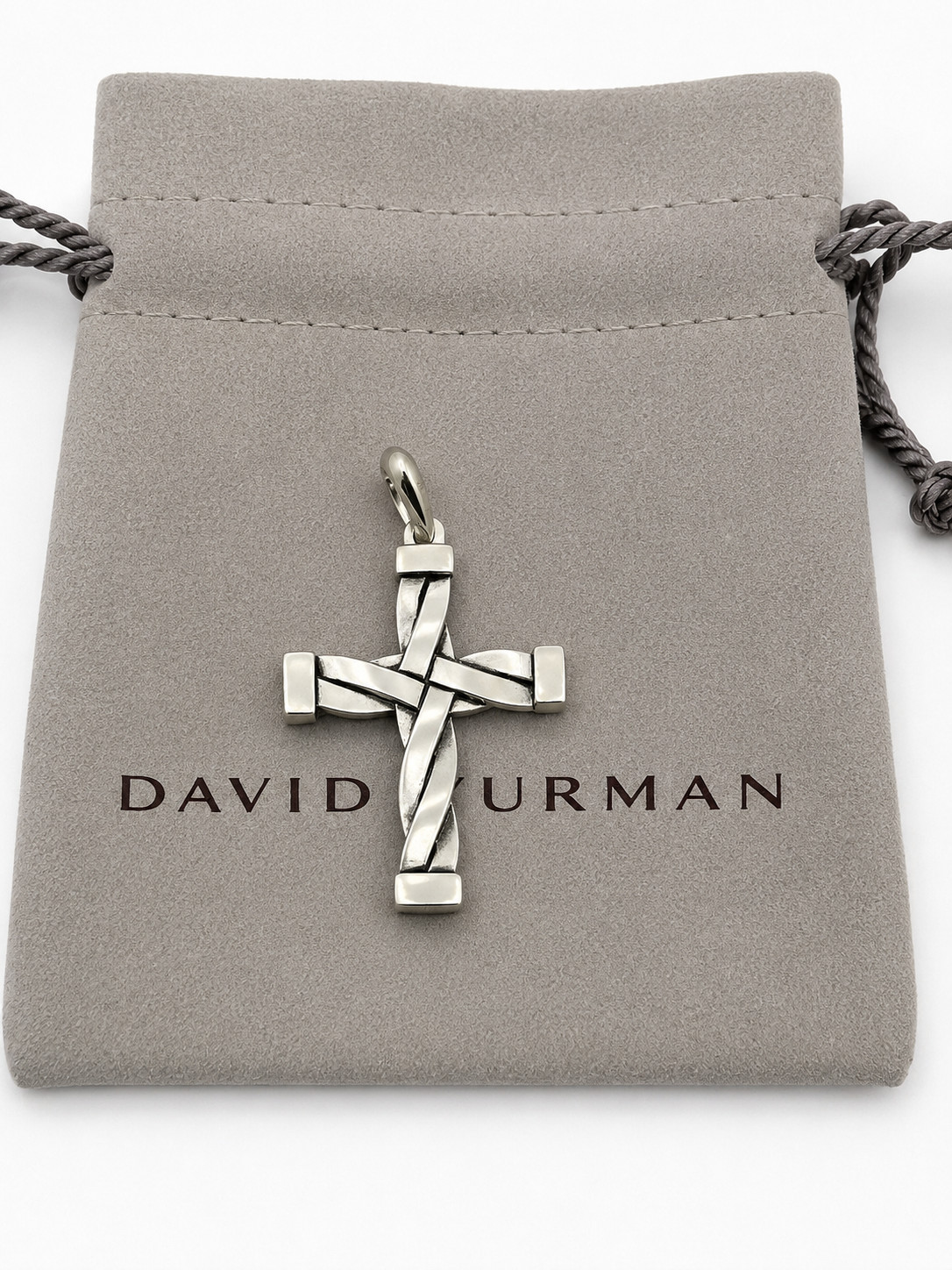925 Silver David Yurman Cross Pendant Style #D35052MSS