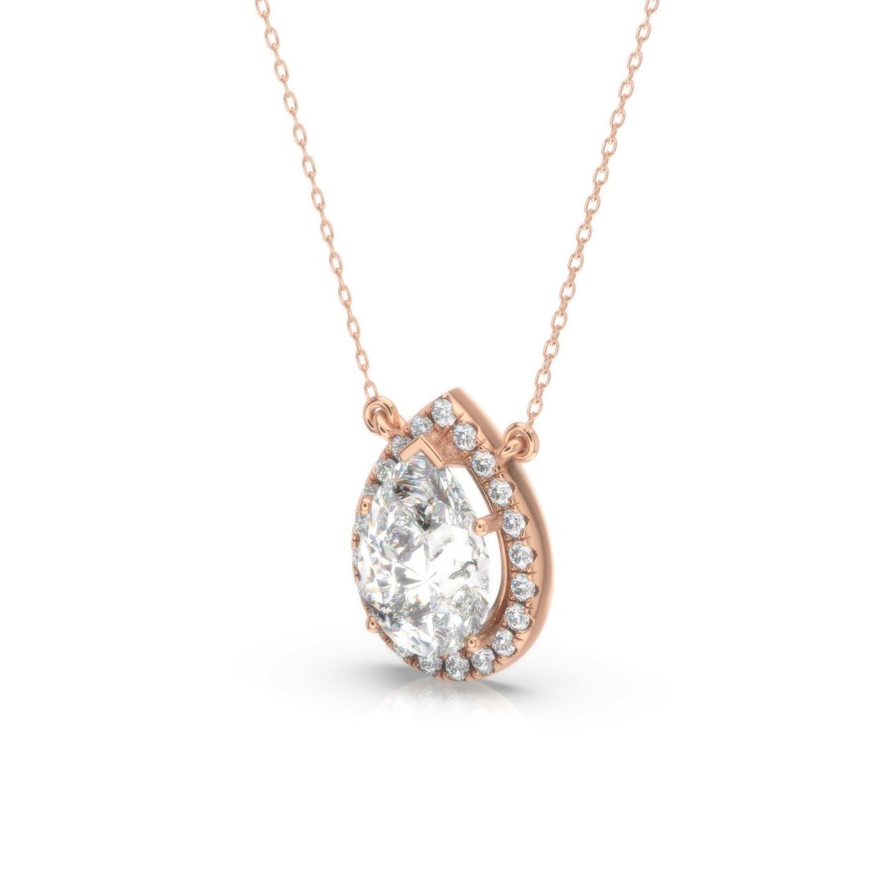 IGI Diamond Pendant VS1 E Pear 2.25 Ct Lab Created 14k White Gold Eye Clean