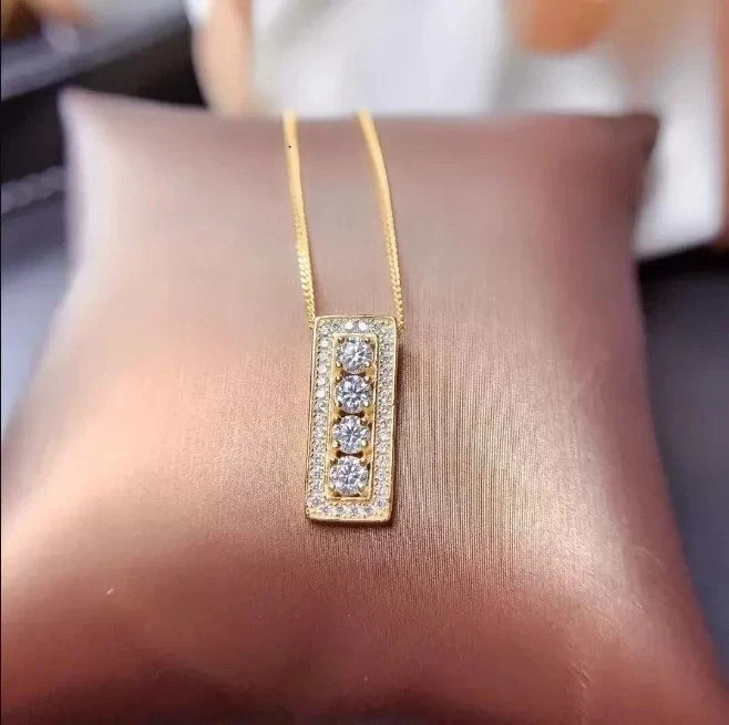 14K Yellow Gold Plated In 2Ct Round Cut Moissanite Stunning Charm Pendant