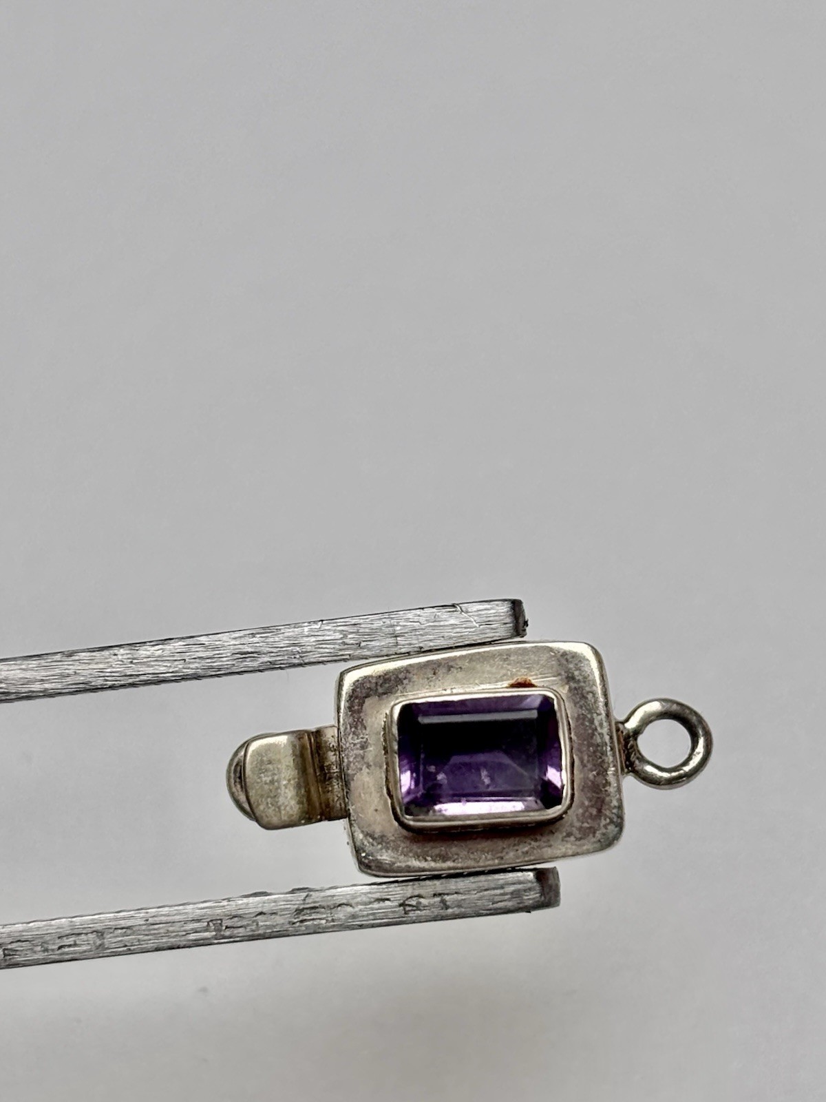 925 Sterling Silver Amethyst Jewelry Box Clasp