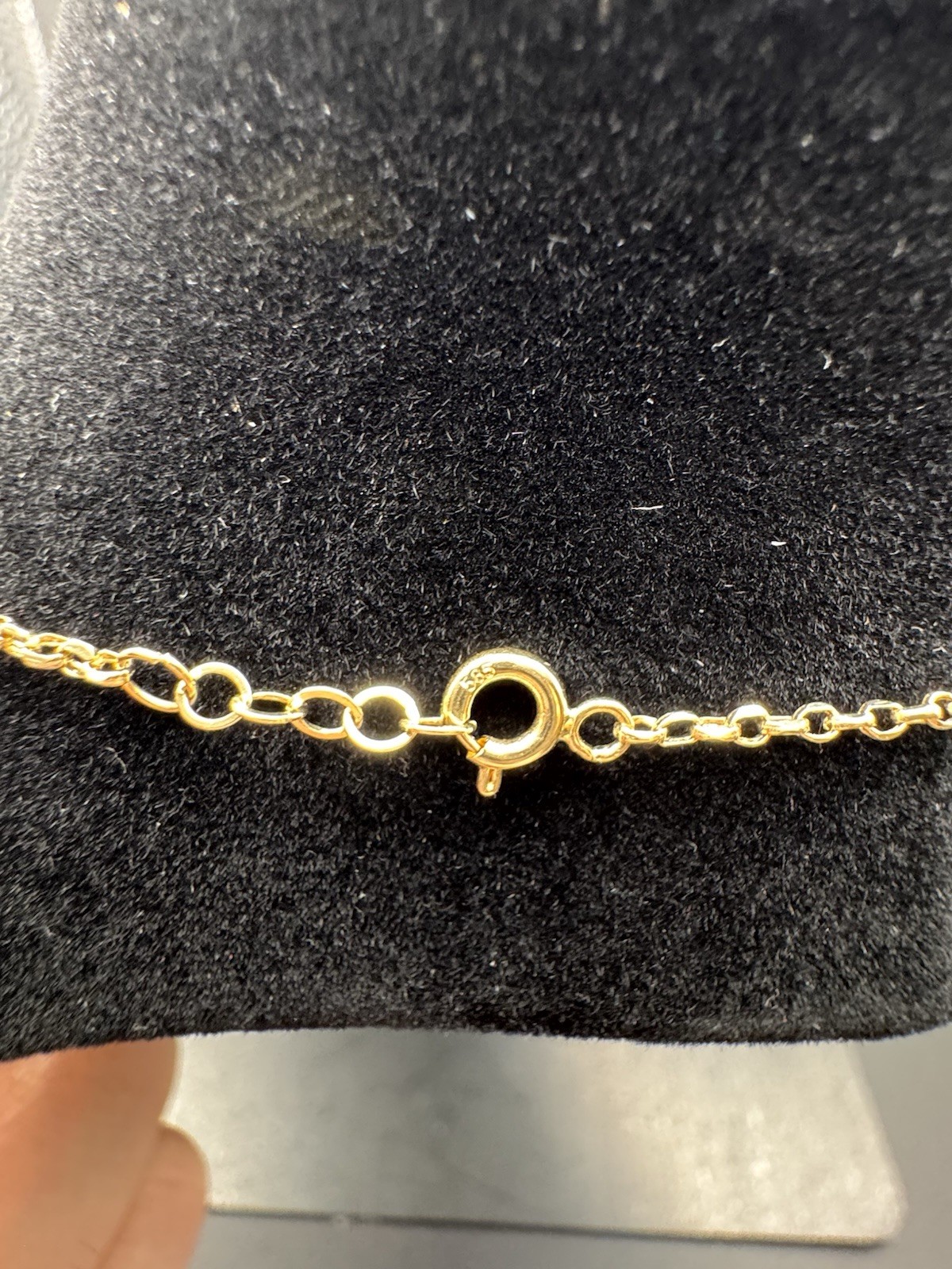 Yellow Gold Station Cable Chain Necklace, Spring Ring Closure, 4.69g