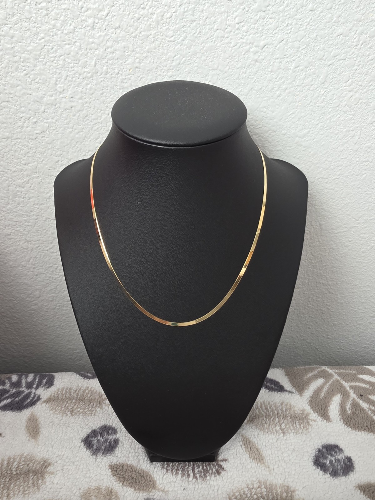 18K Real Gold Flat Chain 17.5″