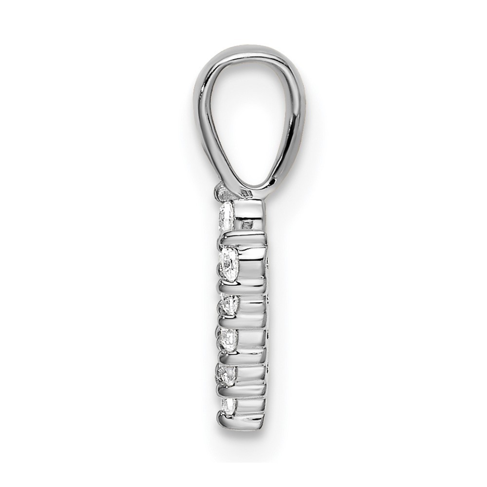 14K White Gold Lab Grown VS/SI FGH Diamond Letter V Initial Pendant for Mom