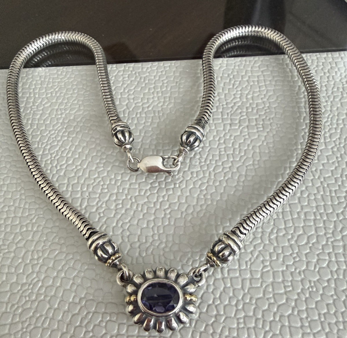 Lagos Caviar Necklace Sterling Silver With 18K Gold