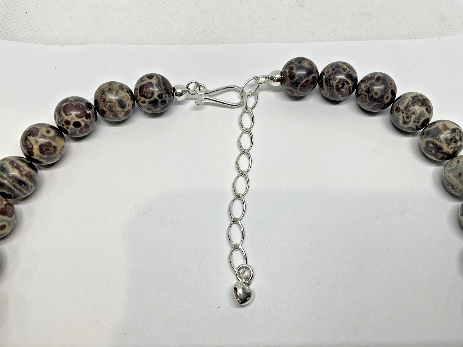 Jay King DTR Sterling Silver 925 Birds Eye Rhyolite Jasper Bead Necklace
