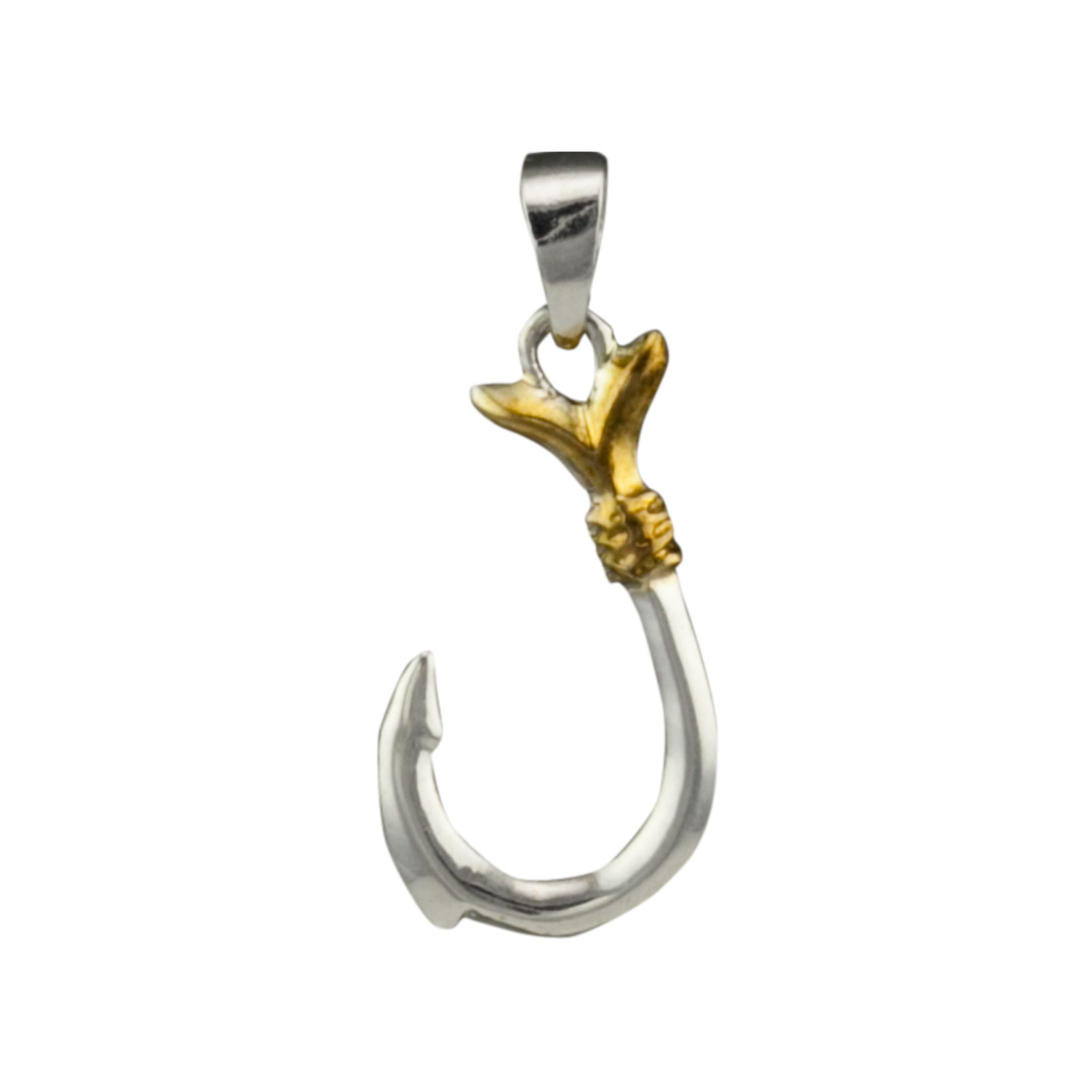 Maui’s Hook Pendant 925 Silver in Gold Tone Necklace Charm | Free Shipping