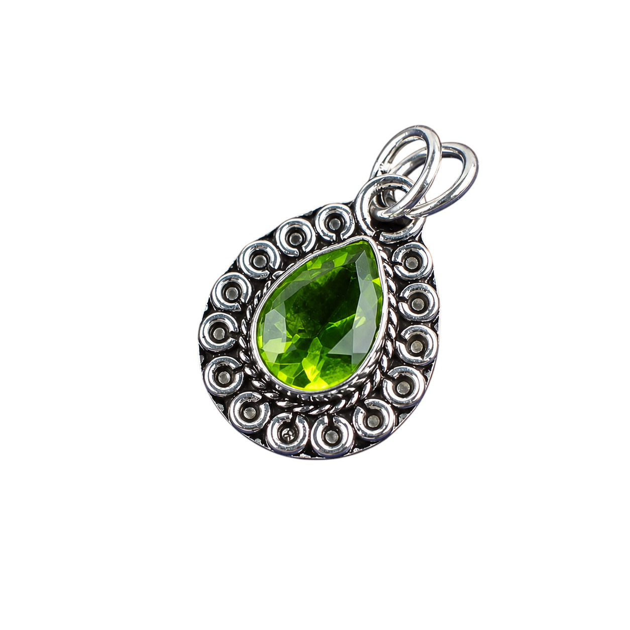 Peridot Gemstone 925 Sterling Silver Pear Cut Pendent 1.02″ Gift For Wedding