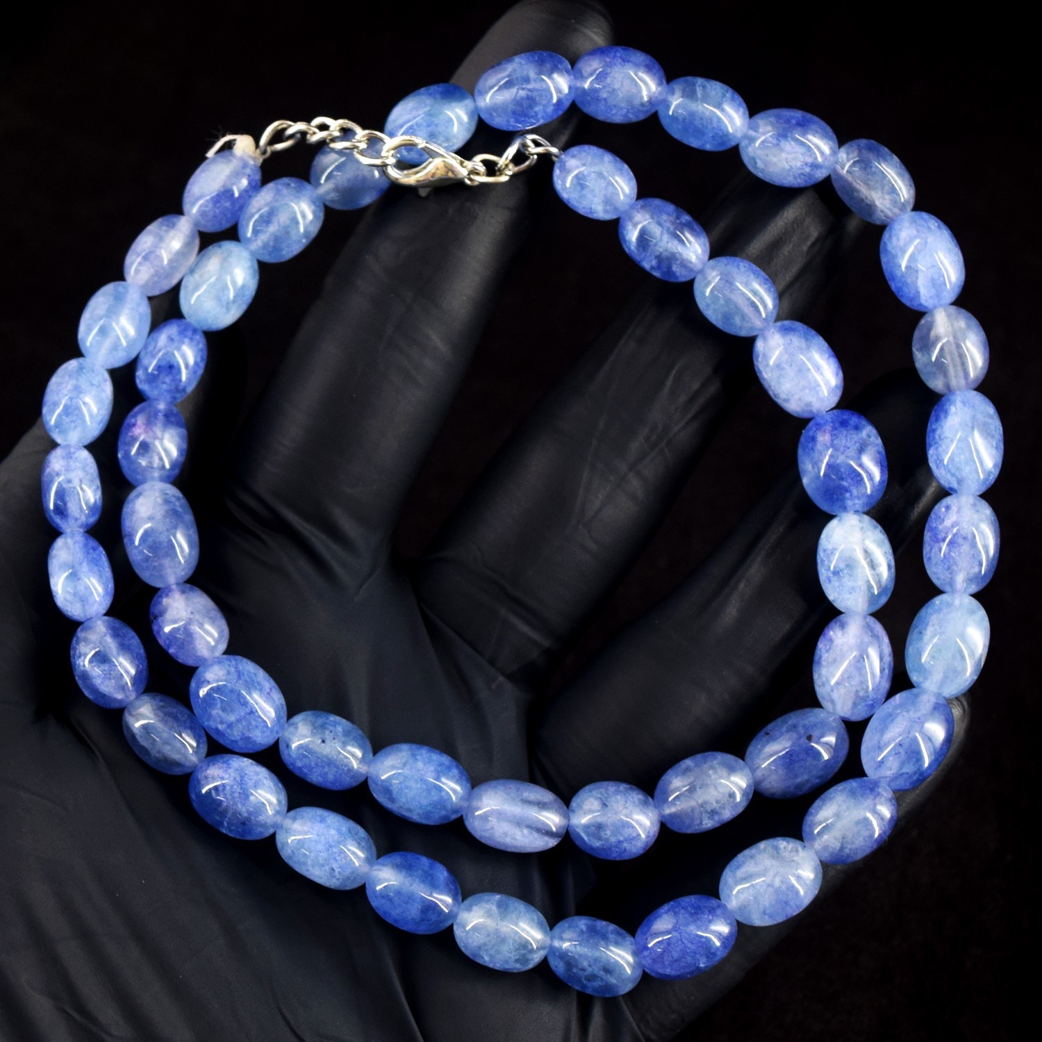 Most Beautiful 235.Cts Blue Iolite Single Strand Beaded Best Necklace RK 18E790