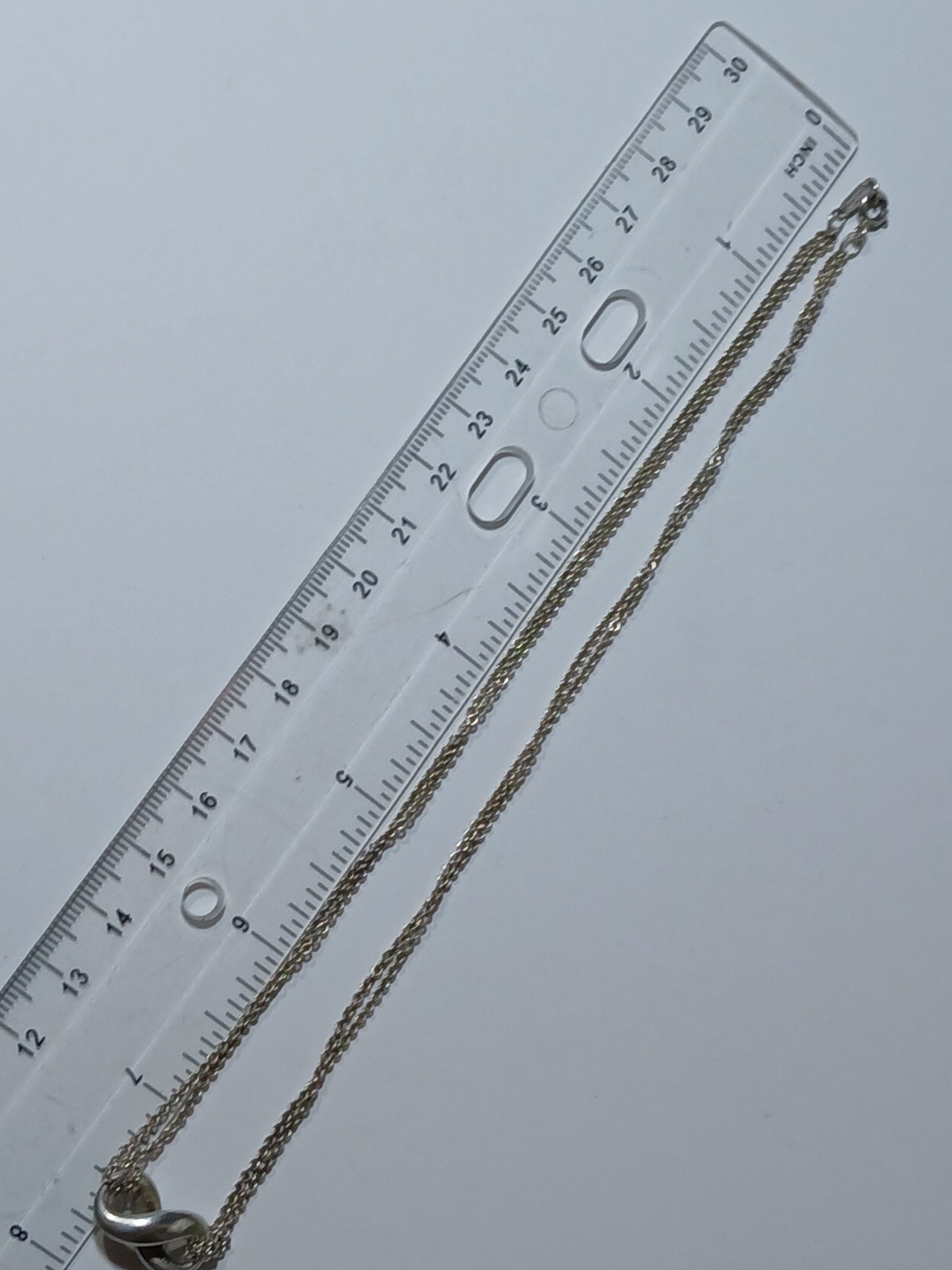 Tiffany & Co 925 Sterling Silver Infinity Pendant Double Strand Necklace 16”