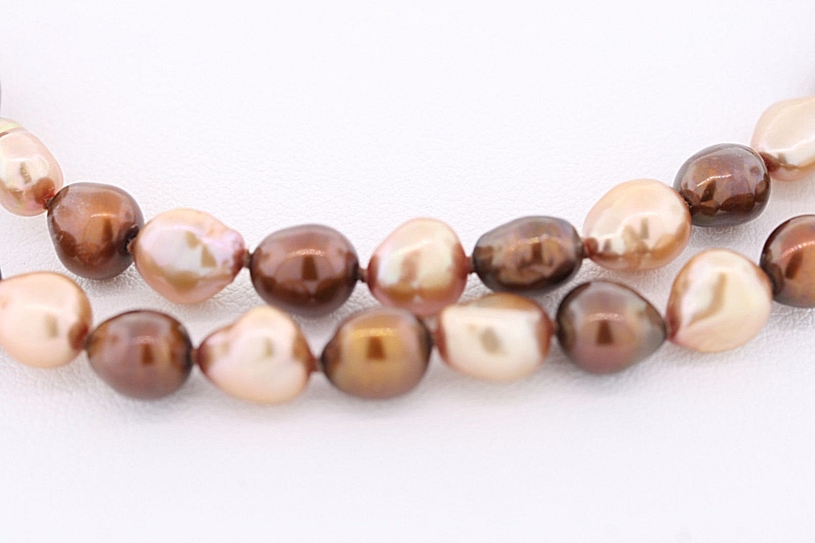 HONORA 7-8mm Dyed “Mixed Chocolate” Baroque Genuine Cultured Pearl 36″ Necklace