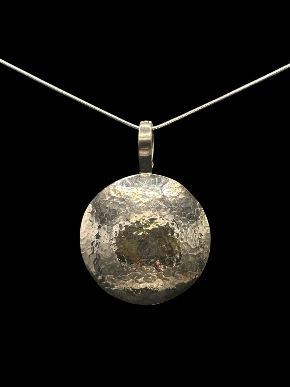 EXEX by Claudia Agudelo Large Hammered Sterling Silver Pendant 925 Colombia