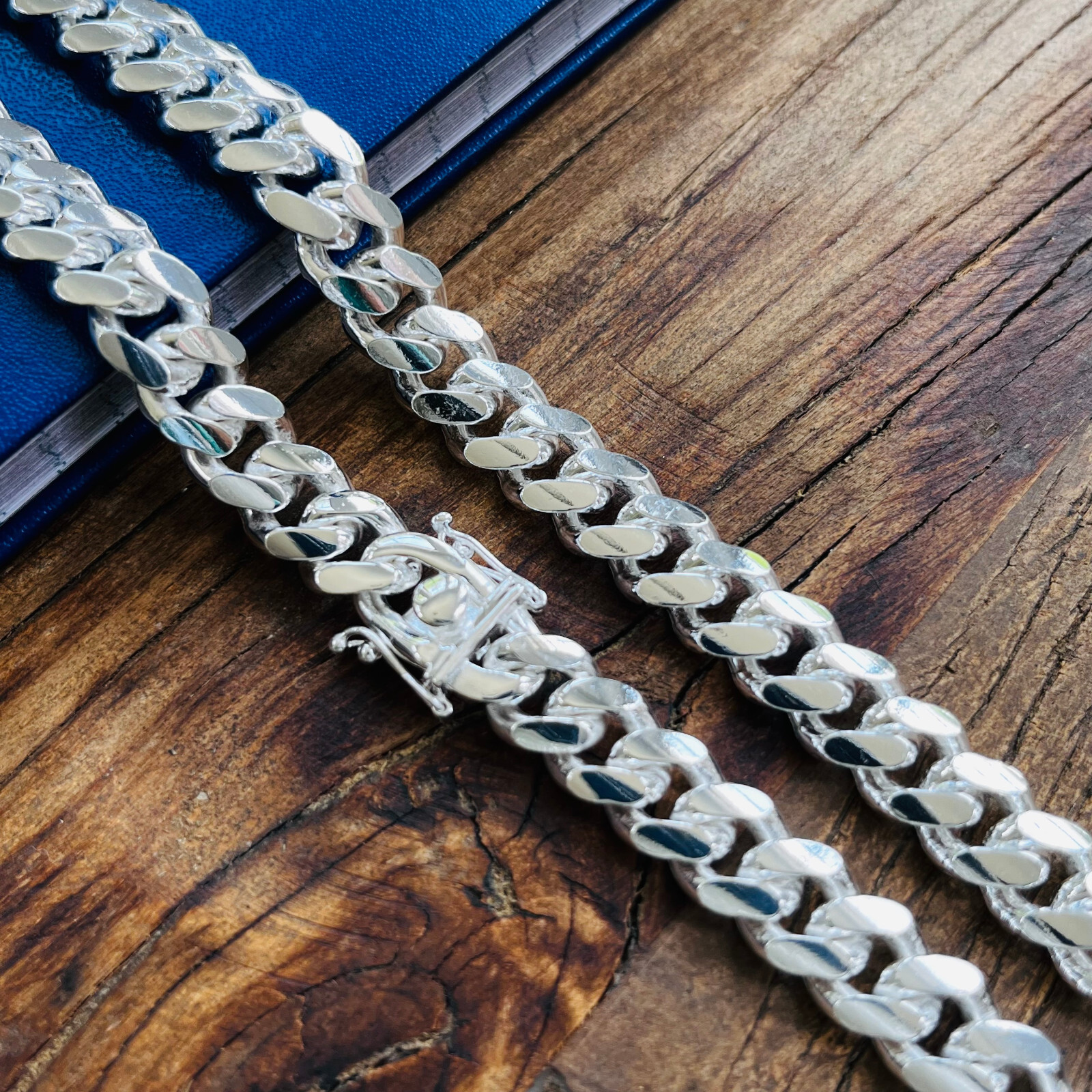Real Solid Sterling Silver Miami Cuban Mens Boys Chain Bracelet or Necklace