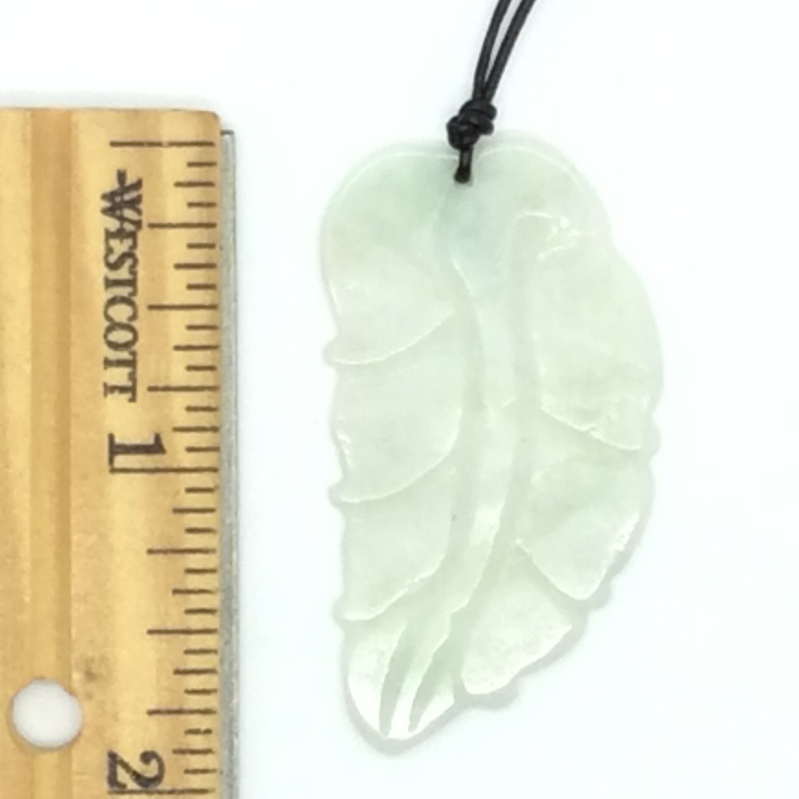 Burmese Jade Leaf Pendant Light Green Jadeite Jade Necklace Burma Myanmar #3