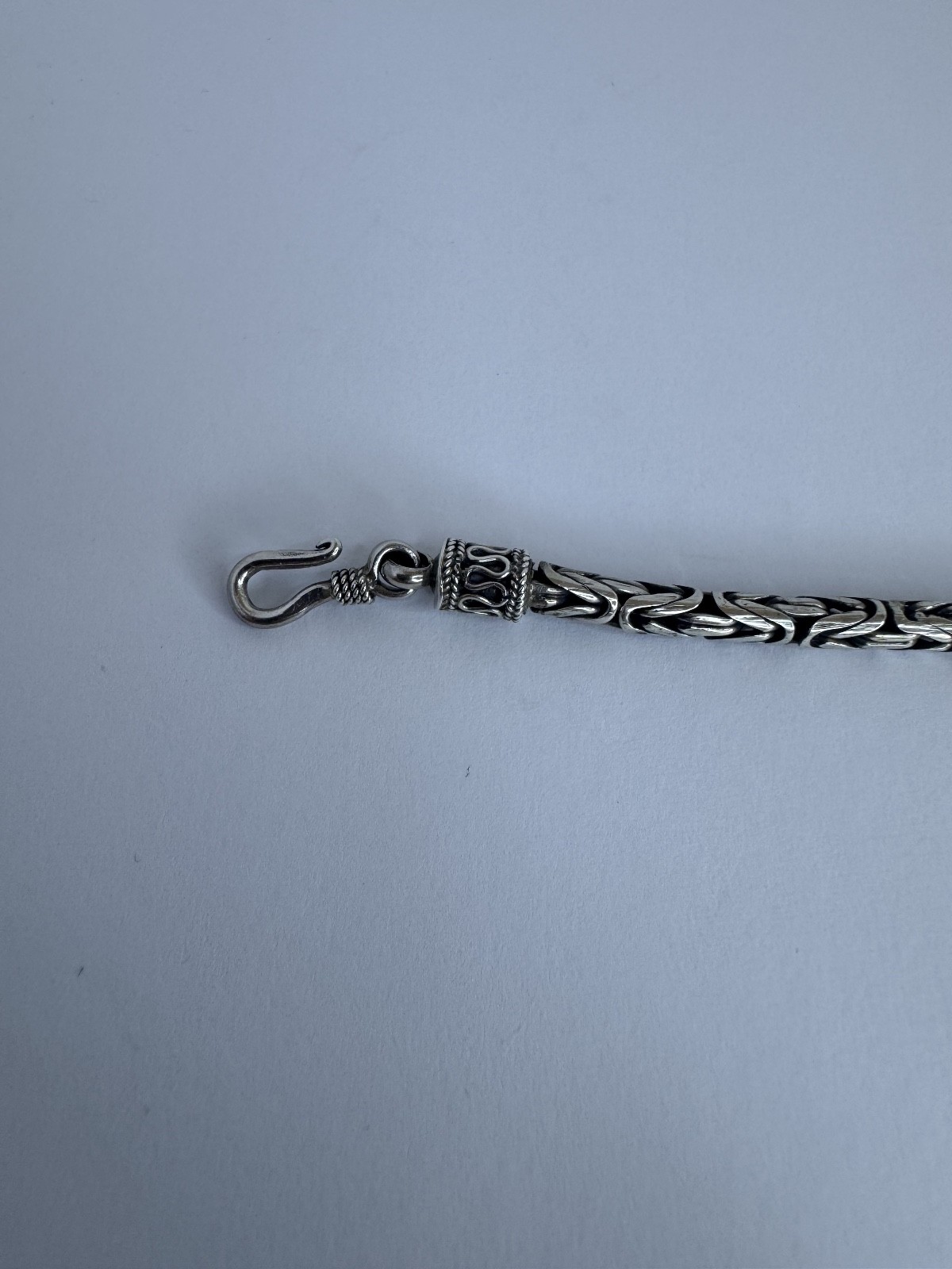 925 Sterling Silver Byzantine Chain Necklace 18.5″ Heavy Woven Bali Style Unisex