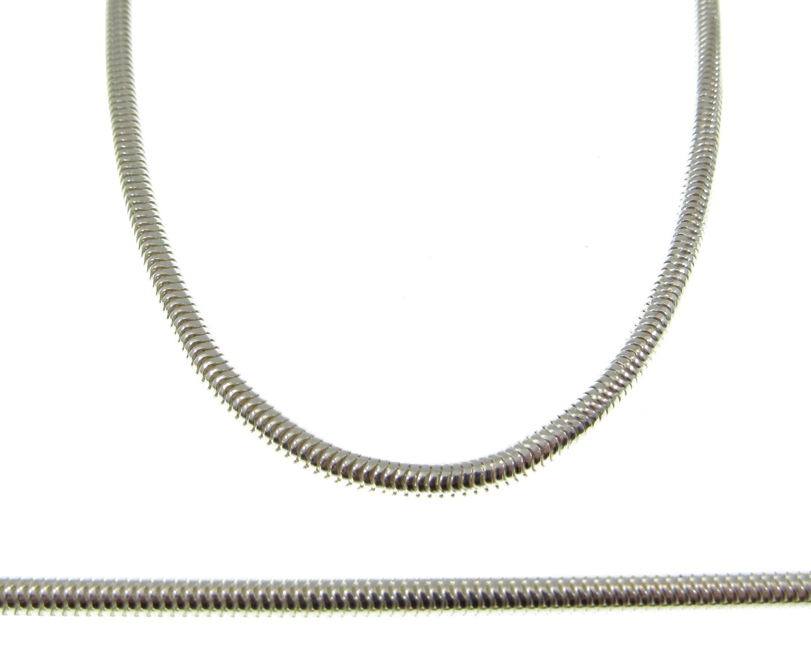3MM Solid 925 Sterling Silver Italian ROUND SNAKE Chain Necklace, Made In Italy