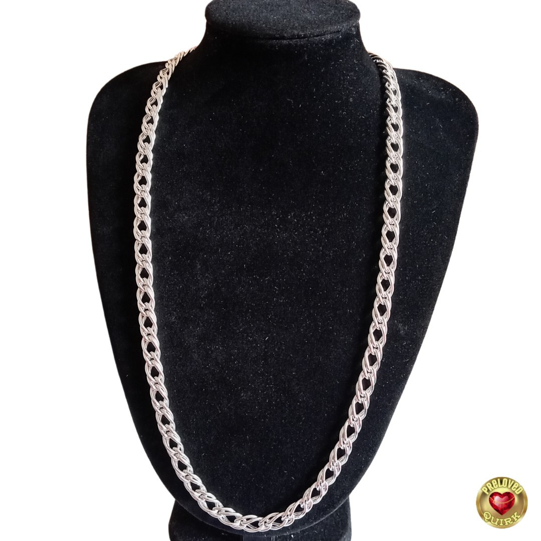 20″ 925 Solid Silver Italian Hand Crafted Double Curb Link Chain BRAND NEW