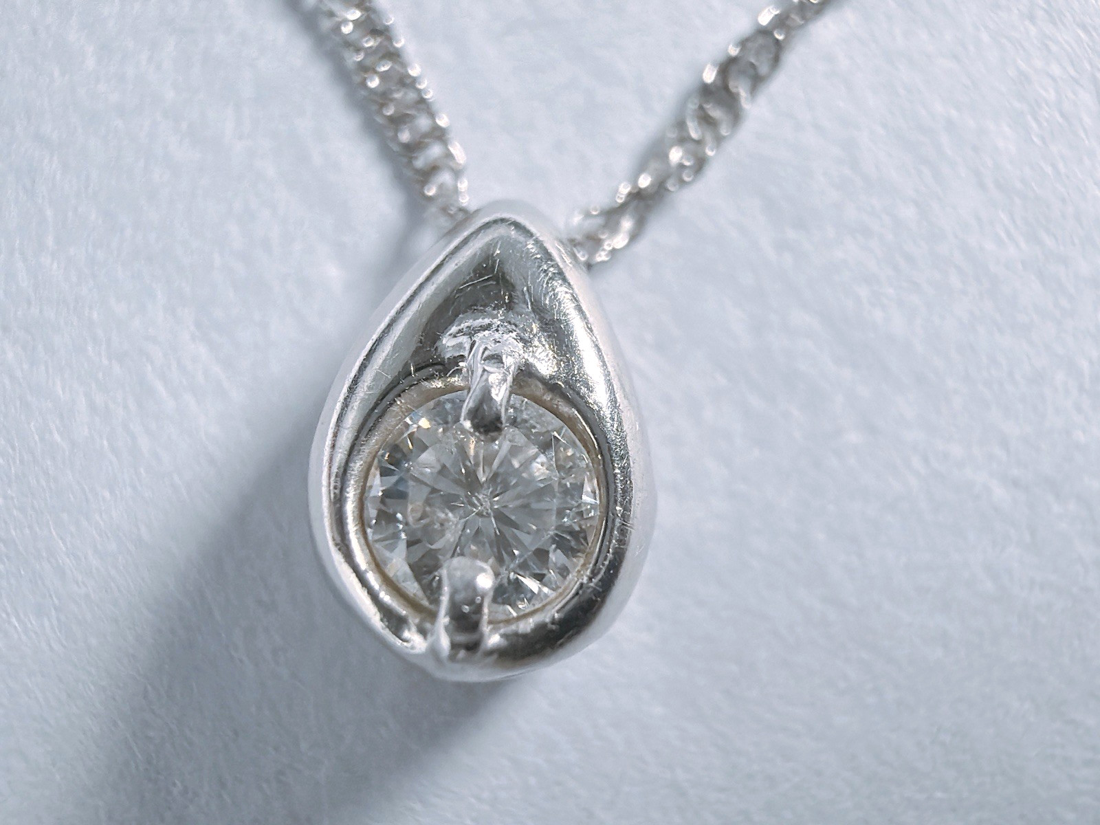 Necklace Pendant Diamond 0.1ct Platinum Pt1000 Pt850 Authentic 0135