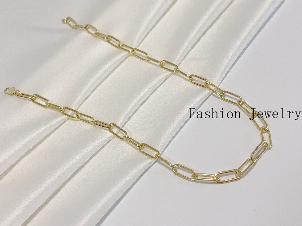 Real Genuine 10K Solid Yellow Gold Paperclip Chain Necklace 26inch 9mm