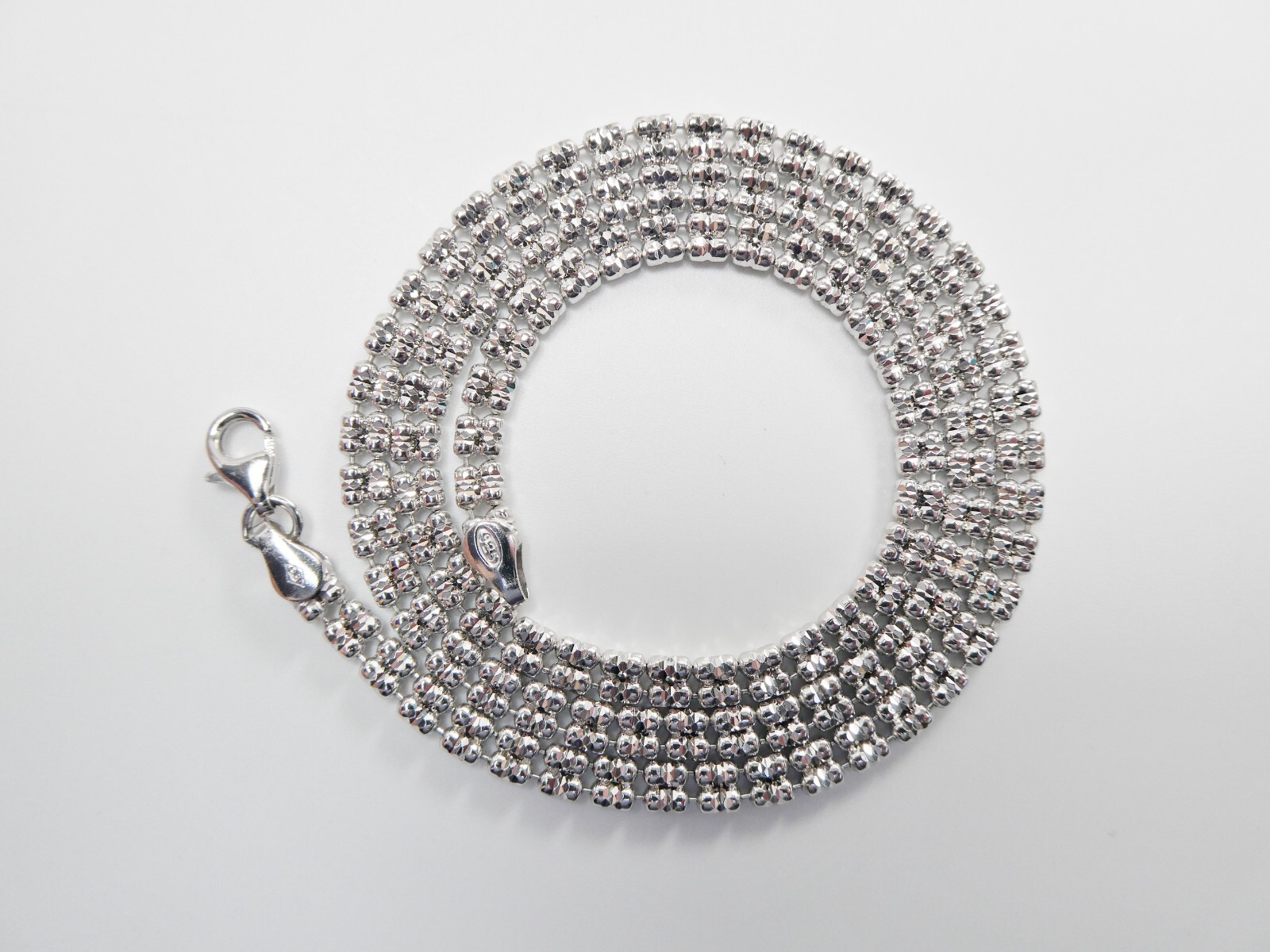 REAL 925 STERLING SILVER 4MM FLAT ICE LINK CHAIN NECKLACE
