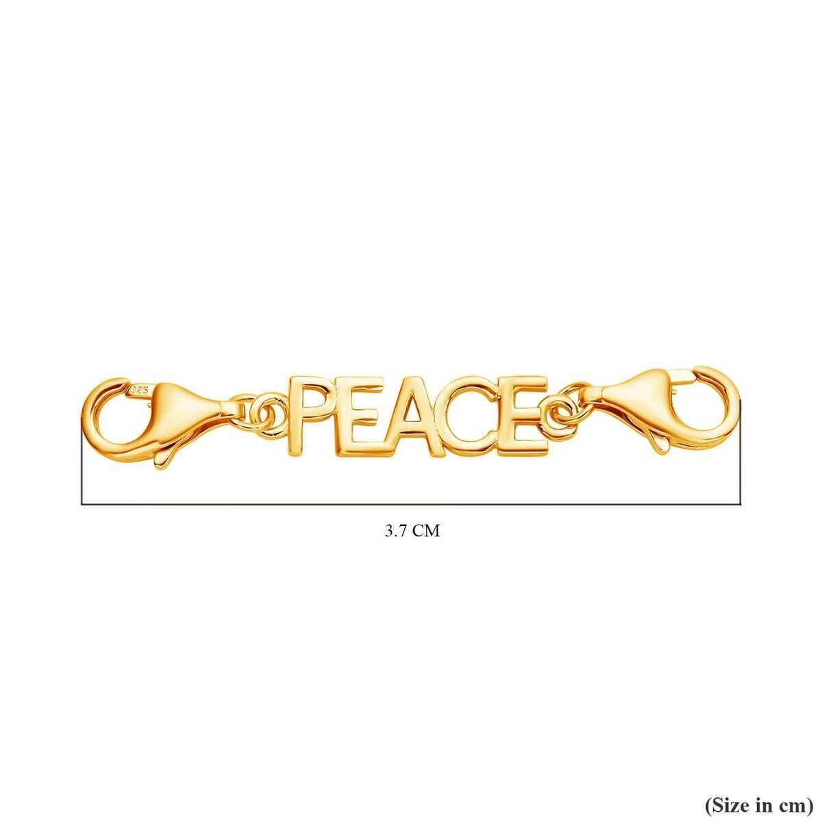Lobster Lock Extender PEACE 14K Yellow Gold Plated 9mm Lobster Lock 2pc