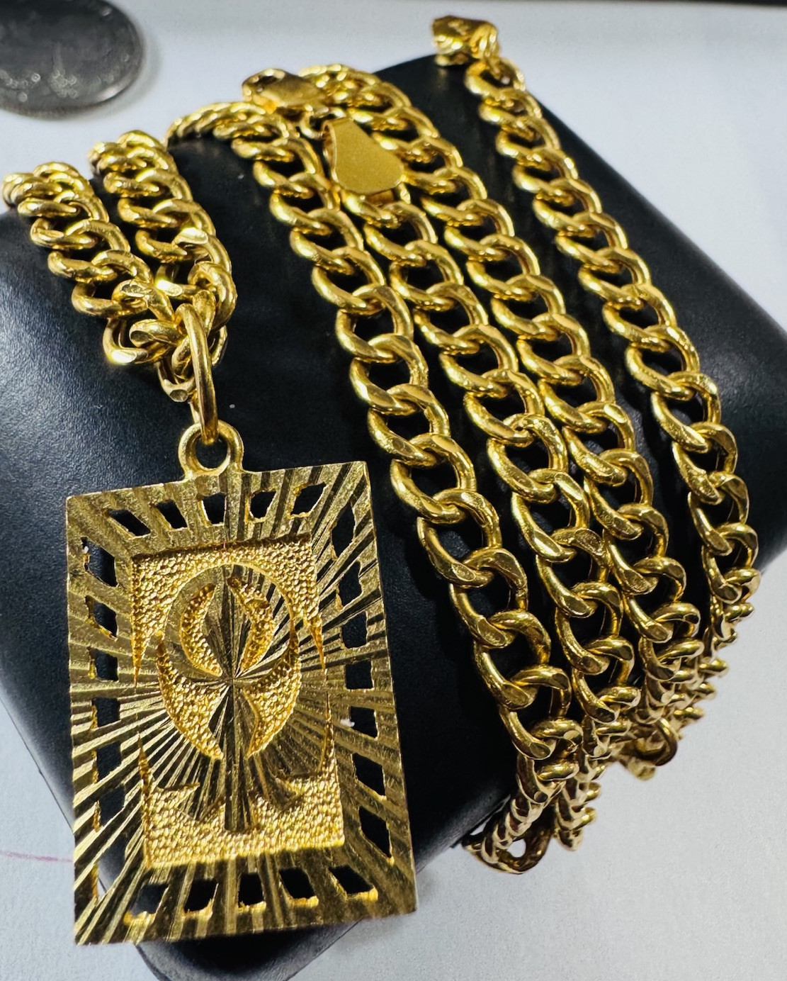 22K 916 22C Fine Real Dubai Gold 18”/18.5 inches Devine Necklace 14.6g 5mm