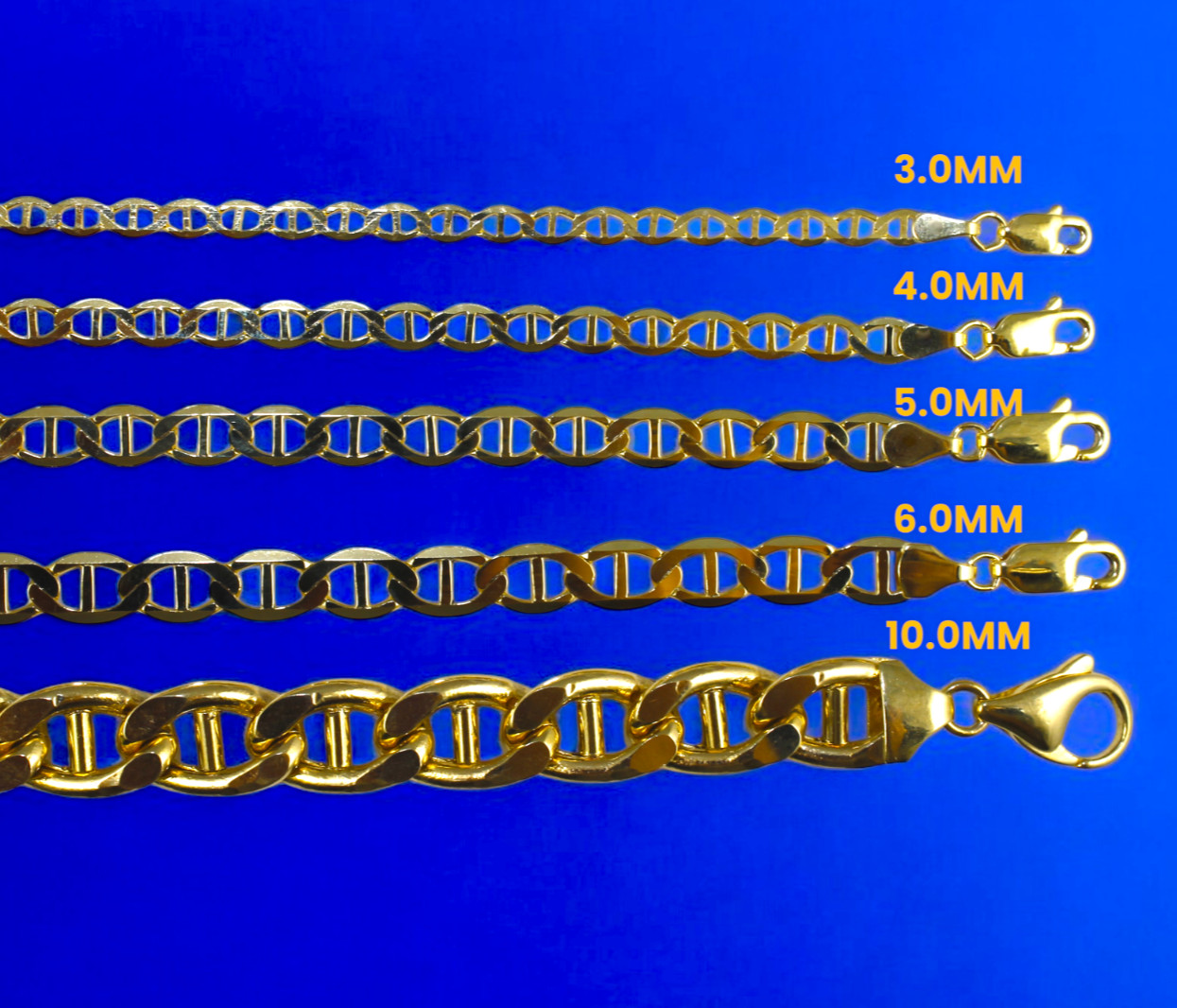 10K Yellow Gold SOLID Anchor Mariner Necklace Bracelet Chain Link 3mm-6mm 7″-30″