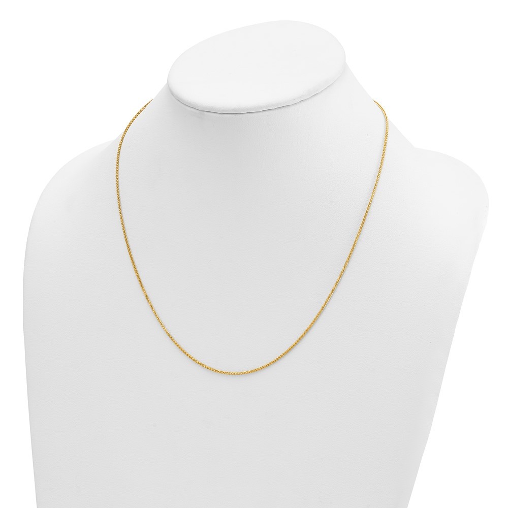 18k Yellow Gold Polished 1.3mm Solid Spiga Chain Necklace 20″ 4.1gm