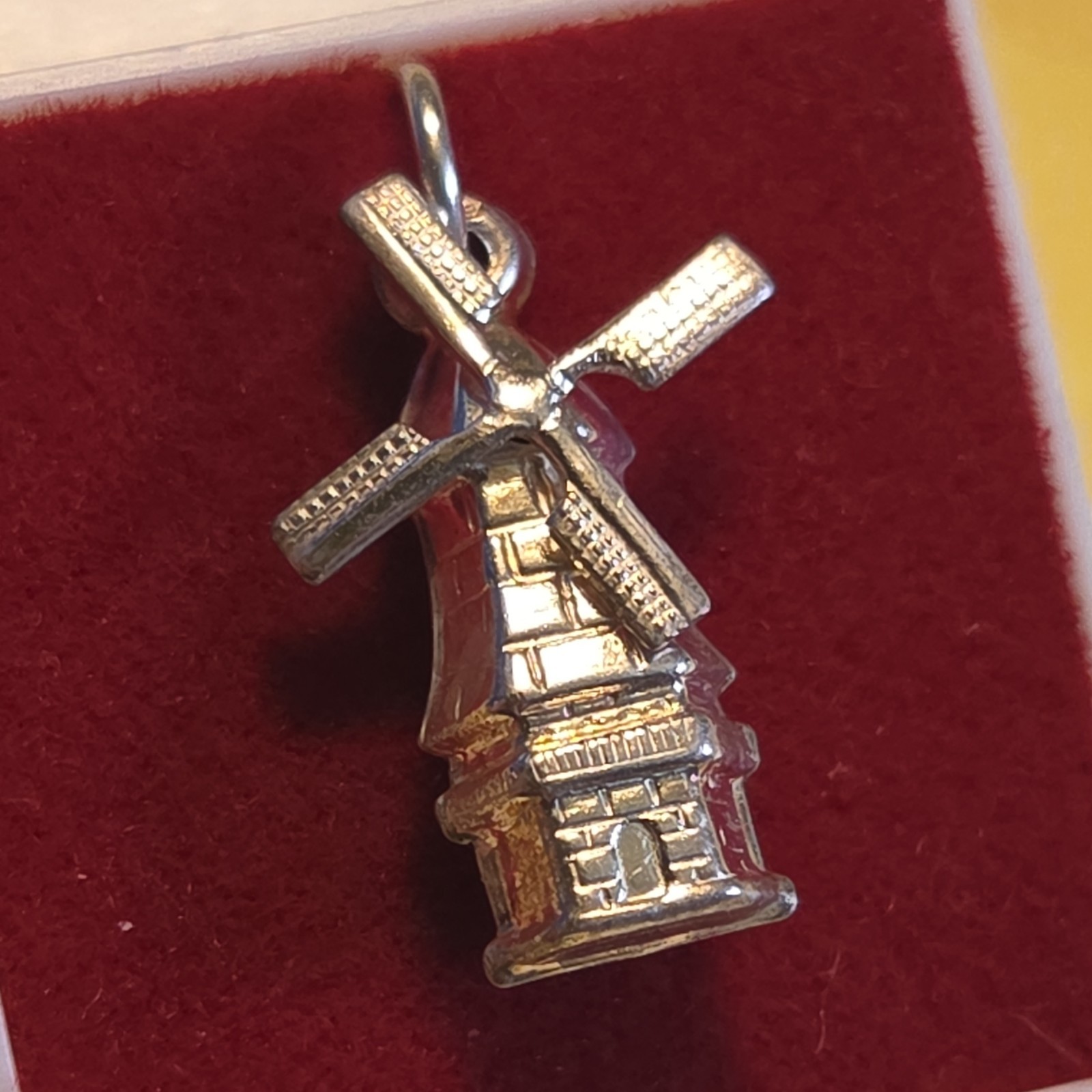 Sterling Silver 925 Windmill Charm Pendant Made in Holland- Moving Blades