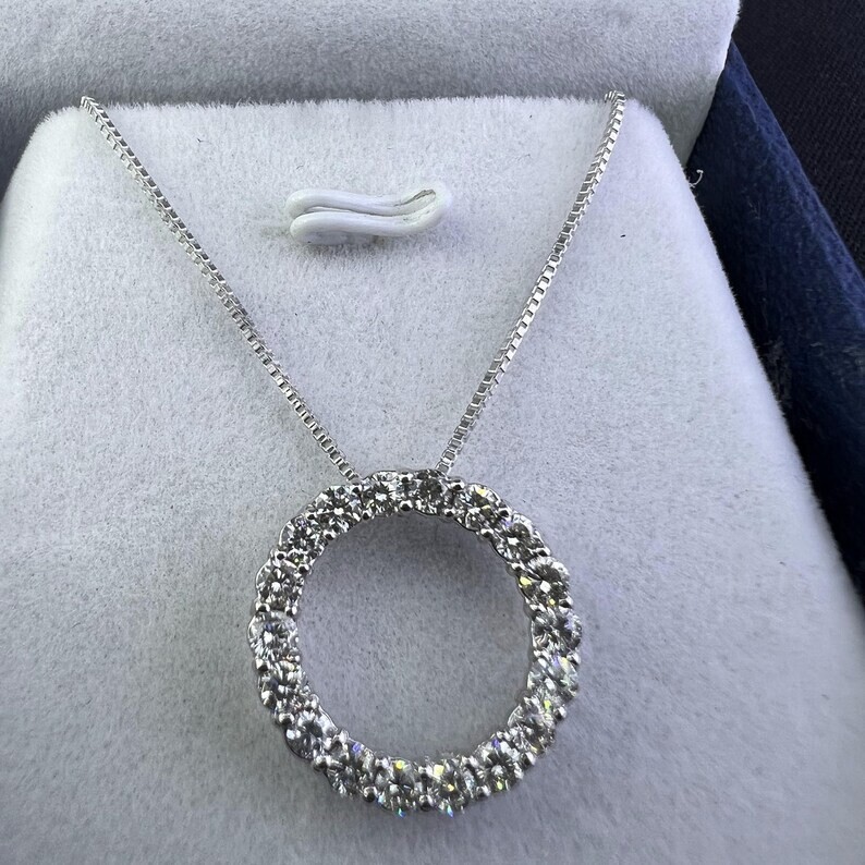 14k White Gold Women Gift Lab Grown/CVD Diamond GDGL Certified Pendant Necklace
