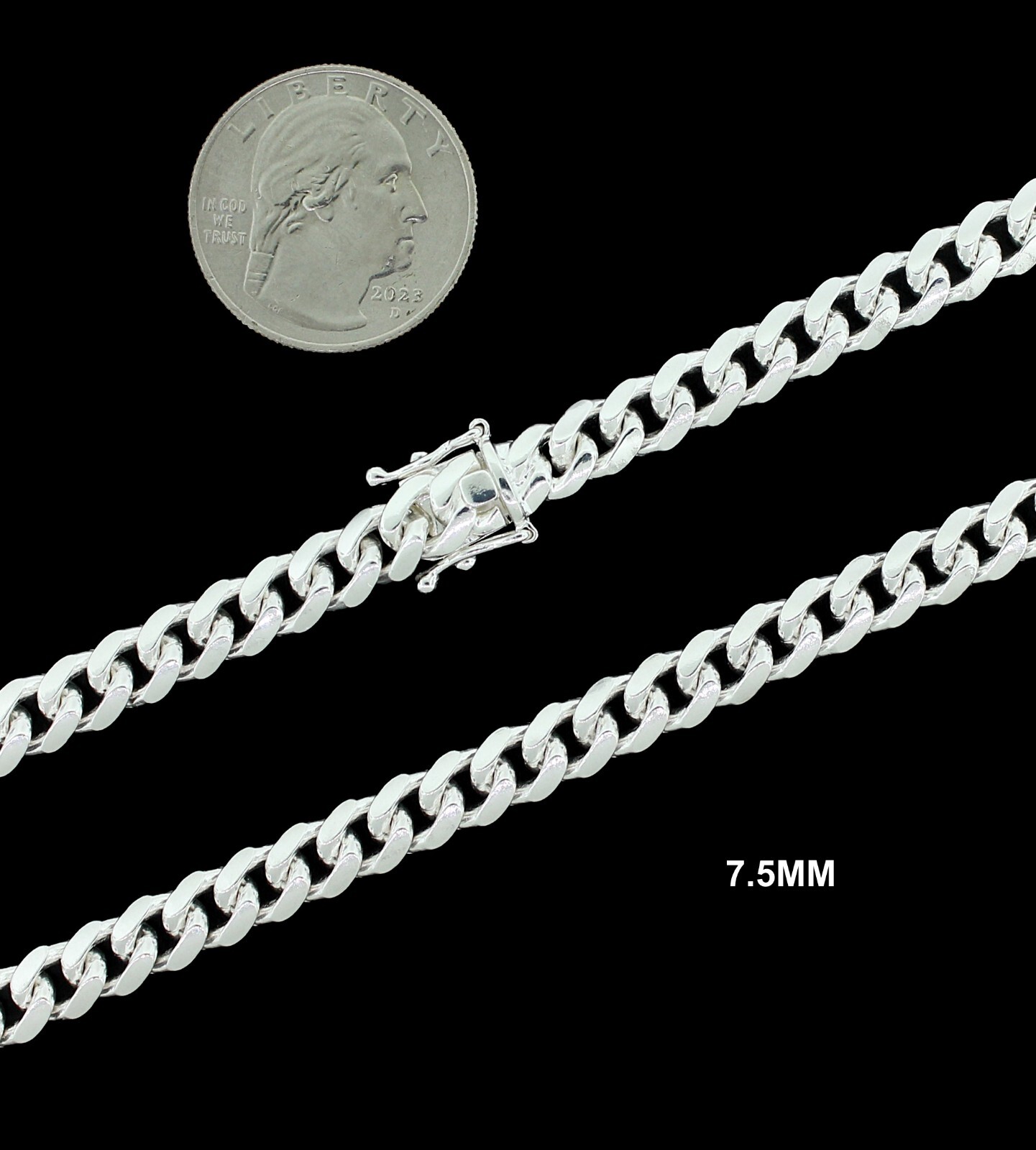 Real 925 SOLID Sterling Silver MIAMI CUBAN LINK CHAIN Necklace or Bracelet ITALY