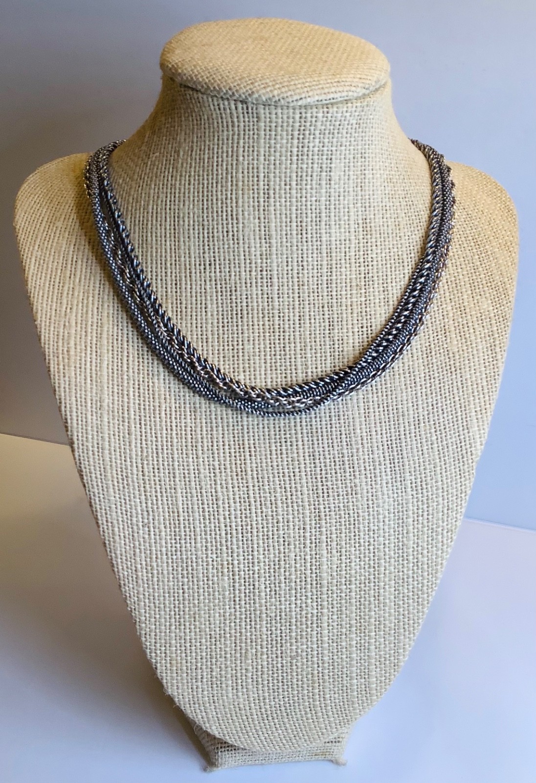 Silpada N1719 Sterling Silver (4) Multi-Strand 16-18” Necklace Oxidized Popcorn