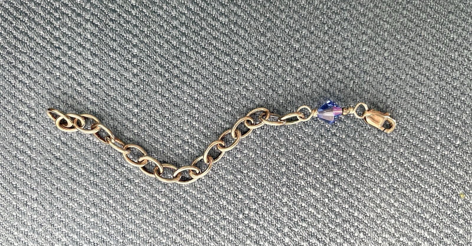 Sterling silver and Swarovski crystal chain extender with lobster claw clasp
