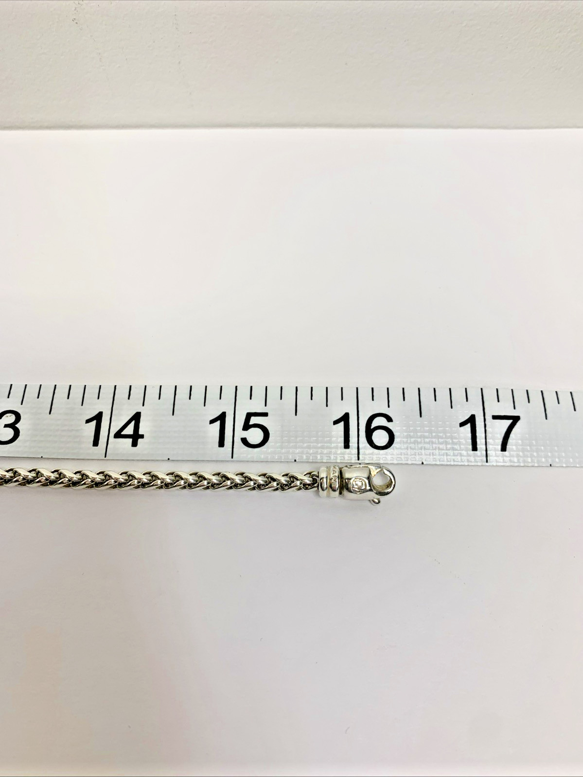 David Yurman Signed 925 Sterling Silver 4mm Wheat Weave Chain Necklace 16″ 23.5g