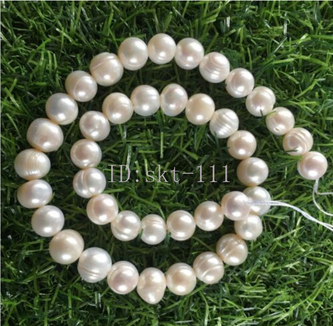 14 inches Natural White Freshwater Pearl Loose Beads for Jewelry Making 10-11mm