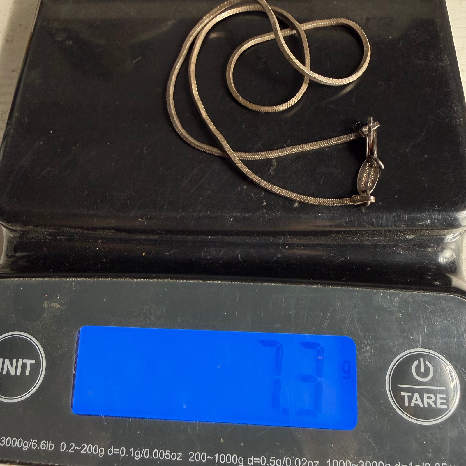 Vintage Paolo Romeo Necklace Silver 925 Italy Triangle Snake Chain 16in
